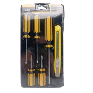 Set of 5 Screwdrivers & 1 Cutter ? High Quality Hand Tool Kit with 2 Straight, 3 Cross Screwdrivers & Sharp Cutter for Household and DIY Use - Image 4