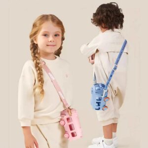 School Bus Design Kids Water Bottle With Strap? 500ml ABS Plastic Leak-Proof Bottle Small Square Drinking Cup ? Fun & Durable Water Bottle for Children (Random Color) - Image 4