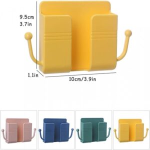 Wall Mount Phone Holder and Remote Control Stand with Hooks ? Space-Saving Wall Mounted Phone Holder for Bed, Kitchen, Living Room, and Office (Random Color) - Image 4