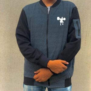New Winter Collection Charcoal Grey Gym Printed Zipper Jacket for Men & Boys ? French Fleece, Premium Quality, Stylish & Comfortable Winter Wear - Image 3