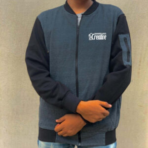 New Winter Collection Charcoal Grey ?Be Creative? Printed Zipper Jacket for Men & Boys ? French Fleece, Premium Quality, Stylish & Comfortable Winter Wear - Image 3