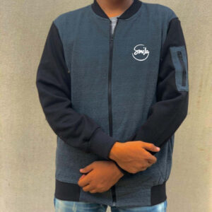 New Winter Collection Charcoal Grey ?Smile? Printed Zipper Jacket for Men & Boys ? Premium French Fleece, Stylish, Warm & Comfortable Winter Wear (M, L, XL) - Image 3