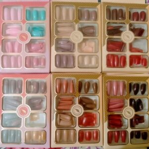 96 Pcs Fake Nails Set ? Nude, Red & Multicolor ABS Plastic Nail Tips, Durable & Easy-to-Apply, Smooth Finish for DIY Nail Art & Professional Manicure - Image 4