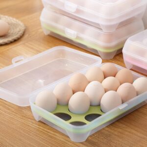 15-Grid Egg Storage Container ? BPA-Free Plastic Refrigerator Organizer with Lockable Lid - Image 3