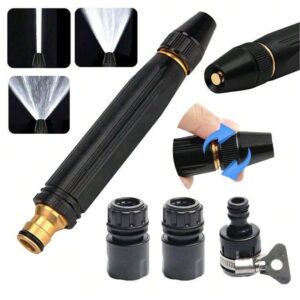 Adjustable Water Spray Nozzle ? Durable Plastic Garden Hose Sprayer (Black, 1 Pc) - Image 4