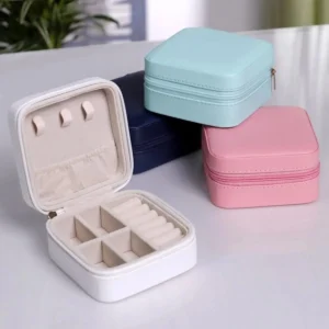 Jewellery Storage Box leather Jewelry Stand Earrings Ring Box Cosmetics Beauty Container Organizer (random color)Made in China - Image 5