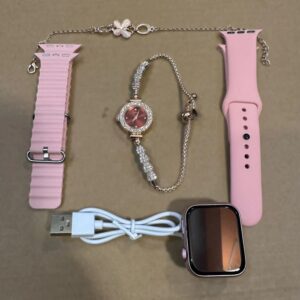 GM68 Ultra Mini Smartwatch + Quartz Bracelet Watch Combo | Wireless Charging | Stylish Dual Watch Set? - Image 5