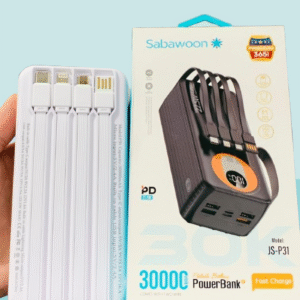 Sabawoon 30000mAh Power Bank ? Fast Charging, Built-in 4 Cables, Lithium Battery, Universal Mobile Compatibility - Image 2
