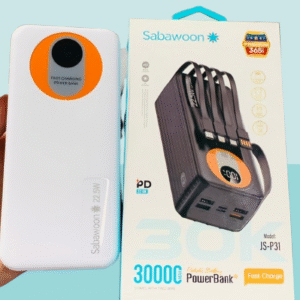 Sabawoon 30000mAh Power Bank ? Fast Charging, Built-in 4 Cables, Lithium Battery, Universal Mobile Compatibility - Image 1