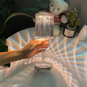 RGB Crystal Touch Table Lamp, LED Night Light Bedside Lamp with USB Charging Port for Living Room Bedroom - Image 4