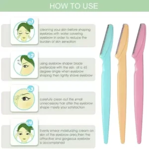Tinkle Eyebrow Razor 3 Pack, Eyebrow Face Hair Removal & Shaper (random color) - Image 5
