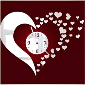 Heart Shape Acrylic Wall Clocks (SLIVER) - Image 2