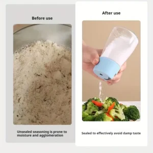 Sealed Seasoning quantitative Bottle salt pepper condiment Dispenser Glass Spice Jar | Salt Control Bottle Press - 180ml (random color) - Image 4