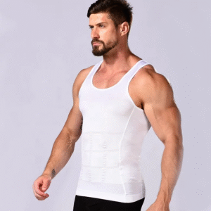 Slim N Fit Body Shaper Vest Shirt - Tank Top Sleeveless Shapewear For Men (White) - Image 5