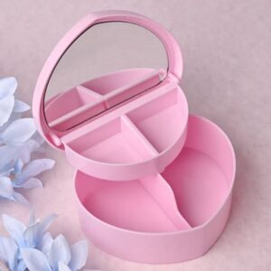 heart  Shape Mini Jewelry Storage Box Portable Travel Jewelry - Image 2