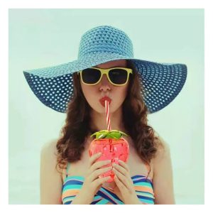 Strawberry Straw Water Bottle (Cute/Kawaii Design) - Image 2