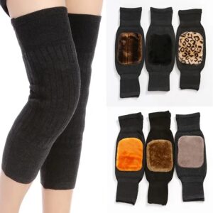 ( Pair ) Unisex Women Men?s Cashmere Wool Knee Brace Pads | Winter Warm Thermal Knee Warmers Velvet Knee Protector (random color) - Image 5