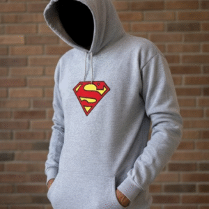 New Summer Collection Full Grey Hoodie SUPER MAN Printed For girl And Boys - Image 2