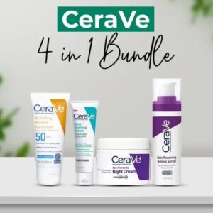 CeraVe 4 in 1 Skincare Kit ? Night Cream, Sunblock, Cleanser & Serum | Hydrating, Brightening & Protective Daily Skin Care Set for Radiant Healthy Skin - Image 1