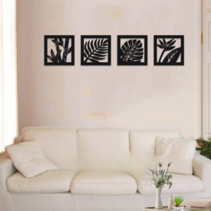 4 Frames set Wooden Wall Decoration MDF wooden material. - Image 1