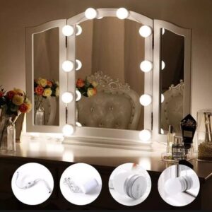 Vanity Light LED Bulbs for Makeup Mirror Stand 10 Bulbs with 3 Light Modes - Image 4