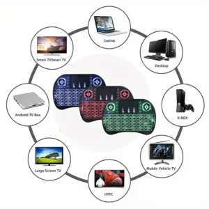 i8 2.4G Mini wireless keyboard with touchpad | 7-color Backlight ,plug and play | Super cool design | Perfect for Android TV Box, Smart TV, Projector, PS3 - Image 5