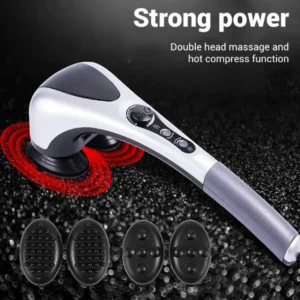 Double Head Full Body Massager Machine Variable Speed Far Infrared |  Electric Facial Deep Tissue Fitness Massage Stick ? Head Neck Waist Leg Muscles Pain Relief Massage Hammer ? Handheld Deep Tissue massager - Image 4