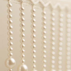 Pearl Latkan Hanging Lace Border for Dupatta & Dress Decoration ? 1 Gaz (Approx. 1 Yard) - Image 1