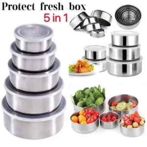 Stainless Steel Bowl Set of 5 ? Food-Grade, Rust-Resistant Mixing and Serving Bowls - Image 1