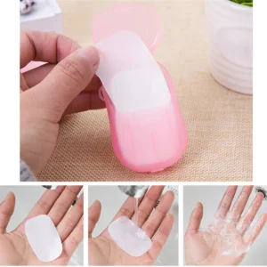 Portable Outdoor Travel Soap Paper Washing Hand Bath Clean Scented Slice Sheets Disposable Boxes Soap Mini Paper Soap - Each - Image 3