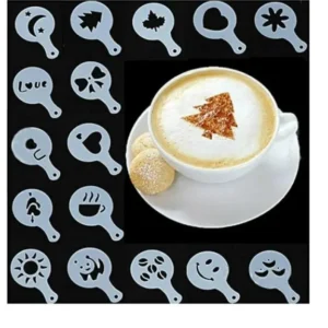 Pack Of 16 Silicone Coffee Art Stencil - Image 1