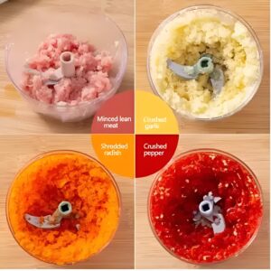 5 Blades Manual Vegetable Chopper Cutter Hand Pull Food Chopper (random color) - Image 3
