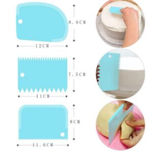 3PCS/Set DIY Cake Cream Scraper Set Cake Decorating Tools Multifunctional Irregular Teeth Edge Kitchen Baking Tool(Pack of 3) - Image 3