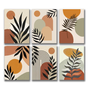 set of 6 abstract art wooden canvas frames for wall decoration / sticky photo tiles - Image 2