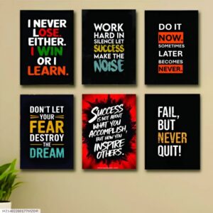 Set Of 6 Motivational Wooden Canvas Frames For Wall Decore 8x11 inches size / Sticky Phototiles Frames - Image 1