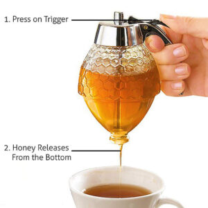 Honey Juice Syrup Dispenser Pot Jar For Kitchen Bee Drip Storage 200 ml - Image 5