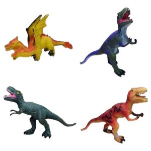 Rubber Dinosaur | Large Size Dinosaur with Music Realistic Educational Dinosaur Toys Set Multicolours - (1 Pc) (Random dinosaurs) - Image 1