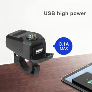 Motorcycle USB Charger with Compass ? Fast Charging, Waterproof, 36-105V ? Universal for Motorcycles & E-Bikes - Image 3