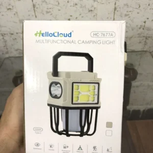 HelloCloud Multifunctional Camping Light Dual Bright & Warm Modes Solar & USB Rechargeable Lantern with Power Bank(HC-7677A) - Image 1