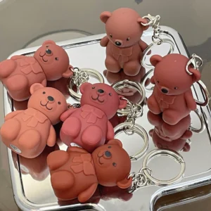6-Piece Cute Bear Keychain Liquid Lipstick Set ? Mist Matte Velvet Finish, Moisturizing Lip Stain, Waterproof & Long-Lasting Lip Gloss (6 Colors) - Image 3
