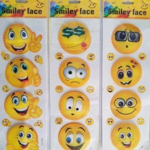 SMILY STICKERS DIFFERENT EMOJIS IN ONE PACKETS CUTE EMOJI SMILY STICKER FOR KIDS  USE FOR DECORATION OR HOME-DECOR (pack of 8 pcs ) - Image 1