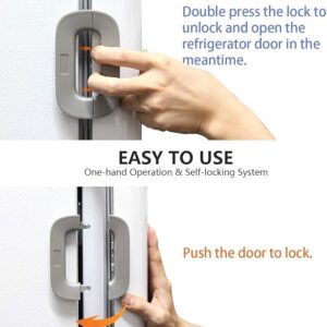 Child Safety Refrigerator Lock ? Self Adhesive Fridge And Freezer Door Lock With Double Safety Button And Easy One Hand Operation (Random Color) - Image 3