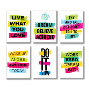 set of 6 Motivational sticky canvas frames for wall decore / sticky phototiles - Image 2