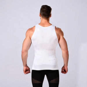 Slim N Fit Body Shaper Vest Shirt - Tank Top Sleeveless Shapewear For Men (White) - Image 3
