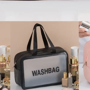 Travel Cosmetic Washbag Clear Case Large Capacity Portable Cosmetic Makeup Pouch ( Random color) - Image 1