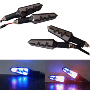 Bike Indicator HeartBeat Running Style With LAVA DRL Yellow-White/Yellow-Red/Yellow-Blue | Fancy Universal Indicator For Motorcycle | Heartbeat Indicator | Mini Fancy Indicator for Bike - Image 3