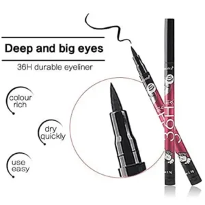 (Pack of 06) YANQINA 36H Precision Liquid Waterproof Eyeliner Pencil | Eye Liner (Black) - Image 1