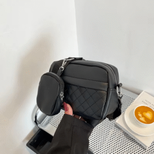 Stylish Girl's Convertible Crossbody Bag - Fashion Handbags for Ladies PU Leather Polyester Waterproof Shoulder Bags With Change Purse Trending Travel Crossbody Bag - 1 Pc, Black PU Leather - Image 3