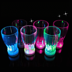 Plastic LED Flashing Cup LED Light up Beer Cup Water Hanging Glass Cup for Wedding Party - 1pc Plastic LED Lighting Bulb - Decor LED Glowing Plastic Cups Fashing Drink Luminous Lights Cup - 250ml ( With Box ) - Image 3