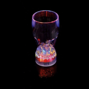 Plastic LED Flashing Cup LED Light up Beer Cup Water Hanging Glass Cup for Wedding Party - 1pc Plastic LED Lighting Bulb - Decor LED Glowing Plastic Cups Fashing Drink Luminous Lights Cup - 250ml ( With Box ) - Image 4